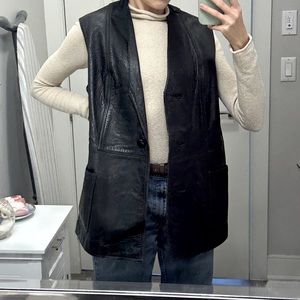 [SOLD] Vintage black leather vest jacket